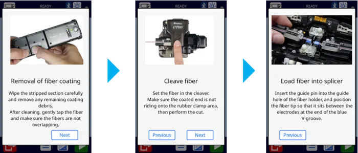 écran de guide étape par étape